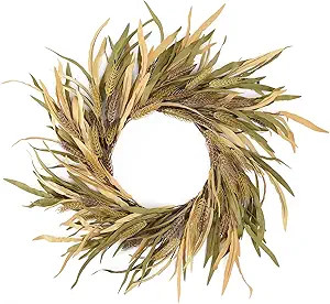 YNYLCHMX 18” Fall Wreath for Front Door Autumn Wreath Outside Autumn Wreath Farmhouse Wreath Fa... | Amazon (US)
