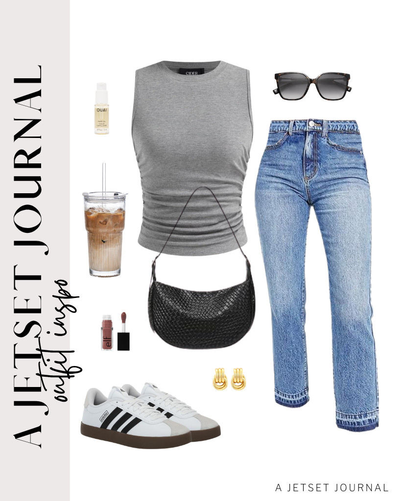 Wear this white tank top from CIDER and pair it with ankle jeans and sneakers. Wearing this BOSTANTEN shoulder bag and gold dangle earrings will make it look chic!


#LTKSeasonal #LTKSaleAlert #LTKTravel
 

 