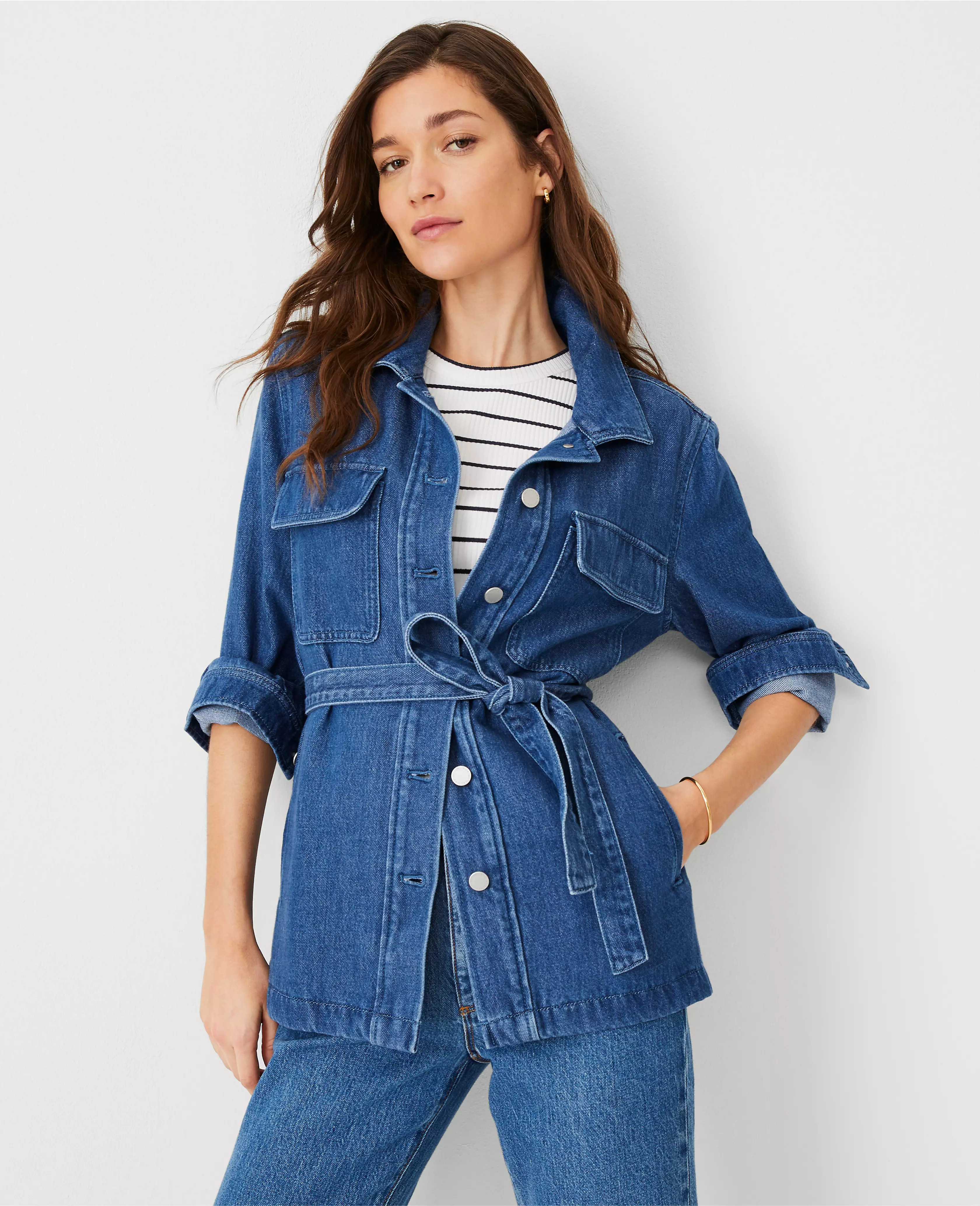 Petite AT Weekend Denim Chore Jacket | Ann Taylor (US)