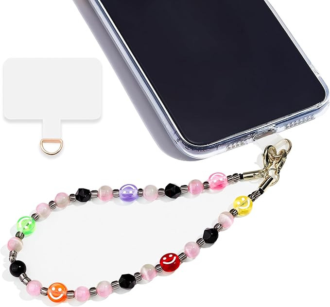 Marble Beaded Phone Wrist Strap,Detachable Phone Bracelet Strap with Tether Tab,Hands-Free Wristl... | Amazon (US)