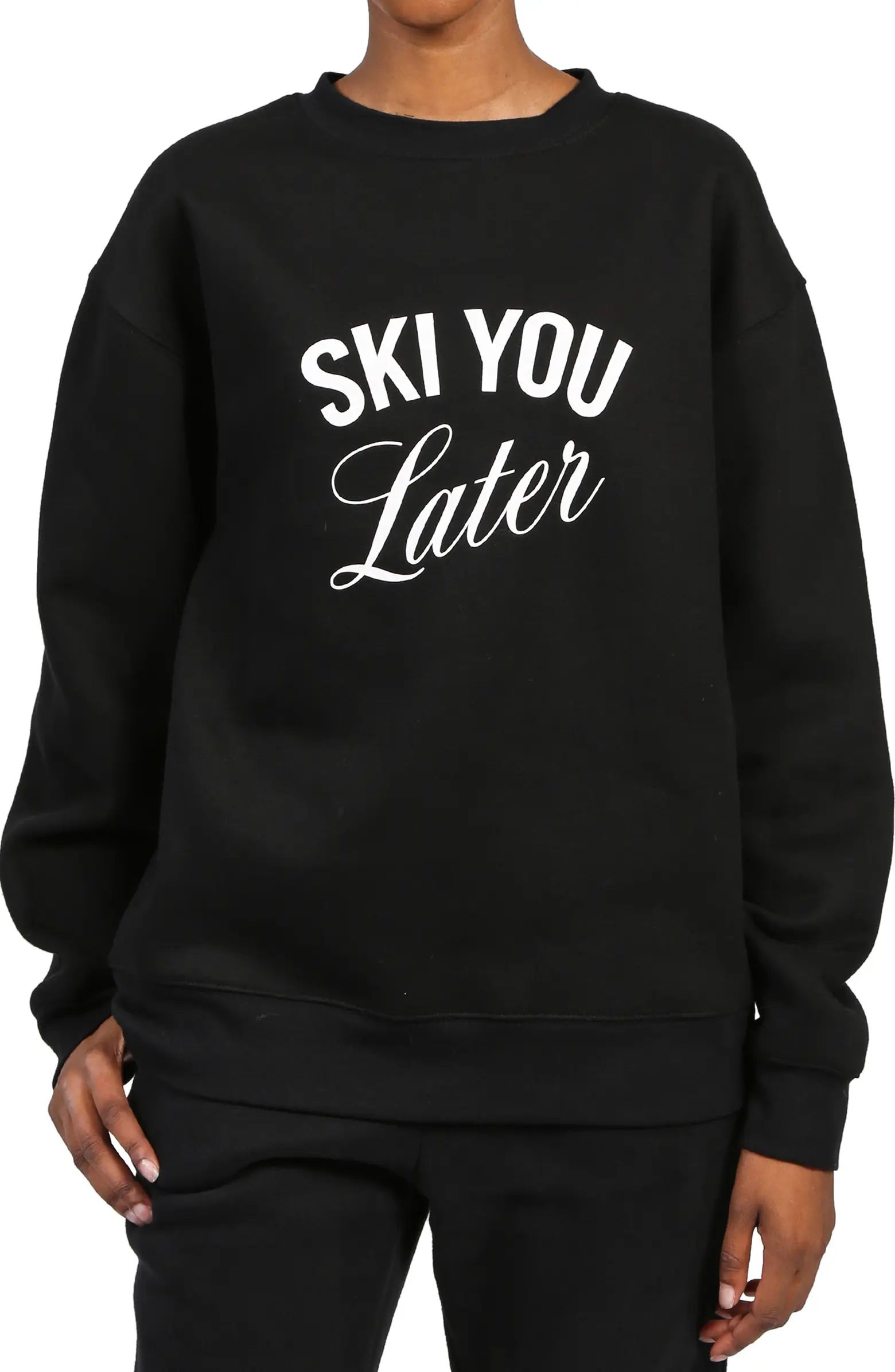 BRUNETTE the Label Ski You Later Crewneck Cotton Blend Sweatshirt | Nordstrom | Nordstrom Canada