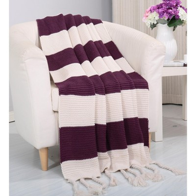 Luxurious Classic Knitted Throw Blanket 50x60 - Purple | Target