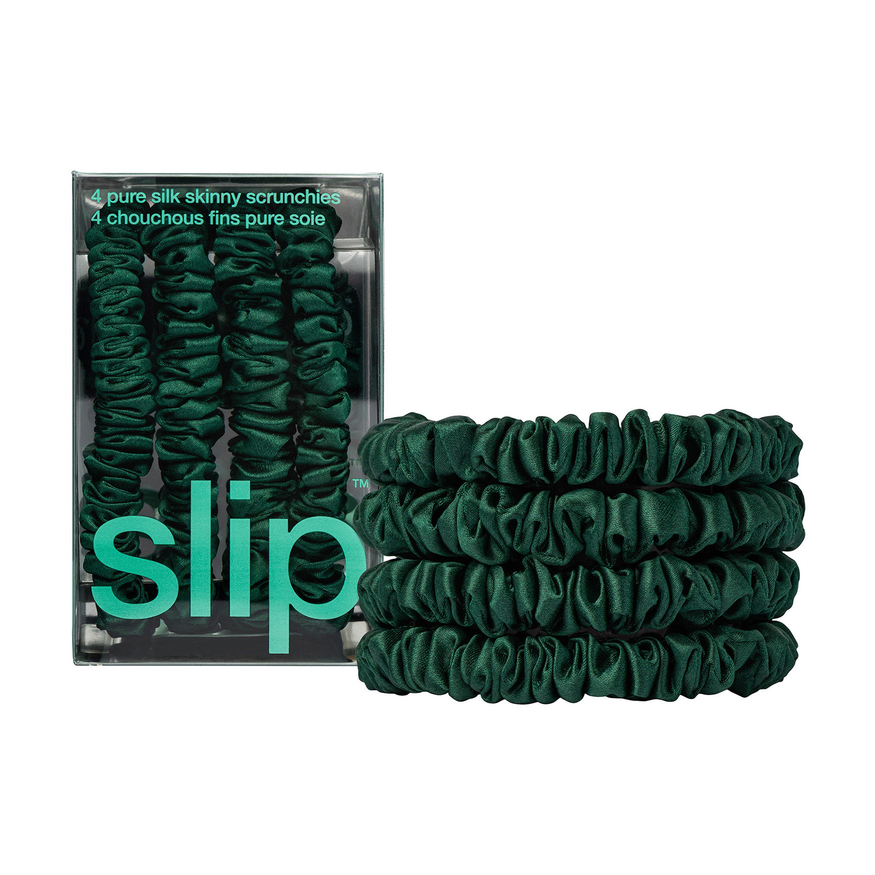 Pure Silk Skinny Scrunchies - Forest | Space NK - UK