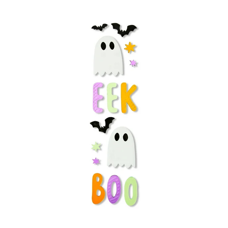 Halloween Green Eek & Boo Window Gel Clings, 5.5 x 21 in, by Way To Celebrate - Walmart.com | Walmart (US)