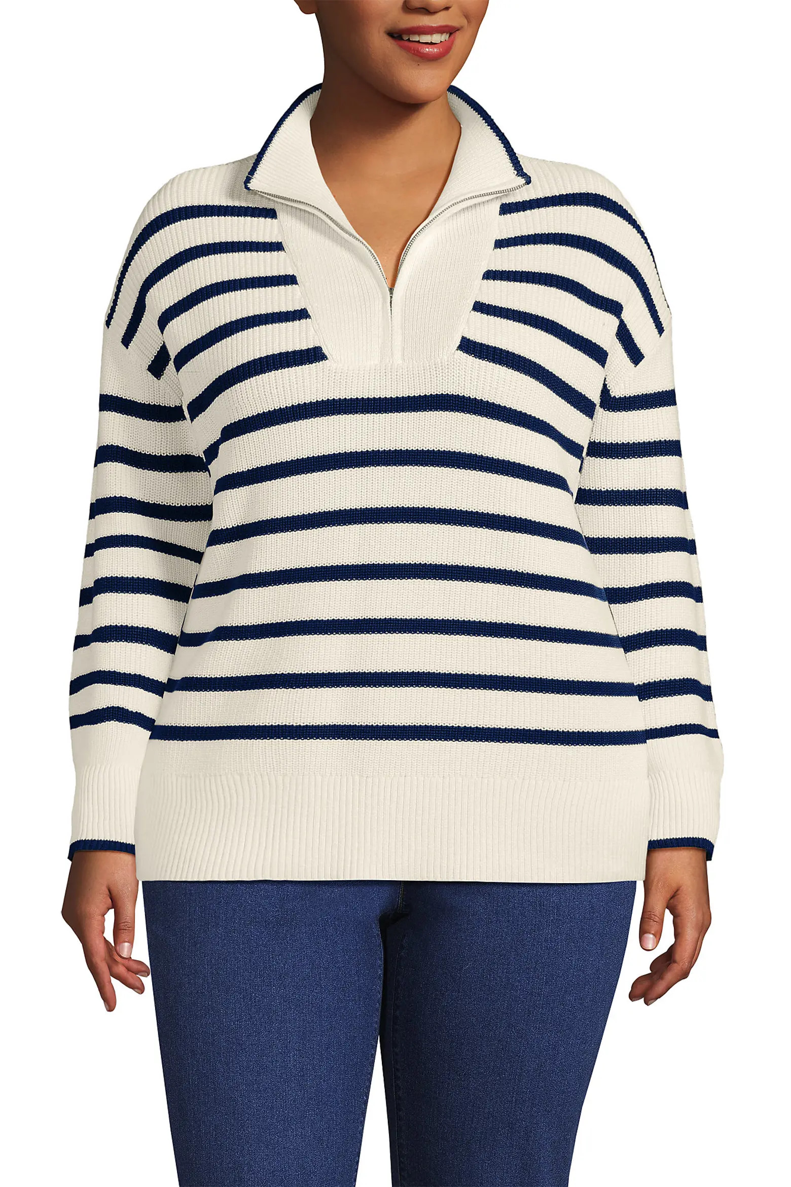 Plus Size Drifter Cotton Quarter Zip Pullover Sweater (Women) | Nordstrom | Nordstrom