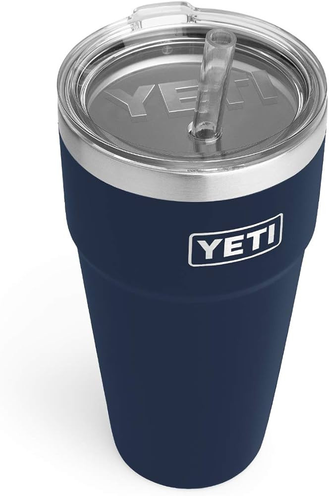 YETI Rambler 26 oz Straw Cup, Vacuum Insulated, Stainless Steel with Straw Lid, Navy | Amazon (US)