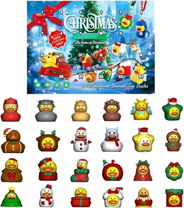 2025 Advent Calendar Rubber Ducks 24 Days of Surprises Gift for Kids Boys Girls Countdown Christm... | Amazon (US)