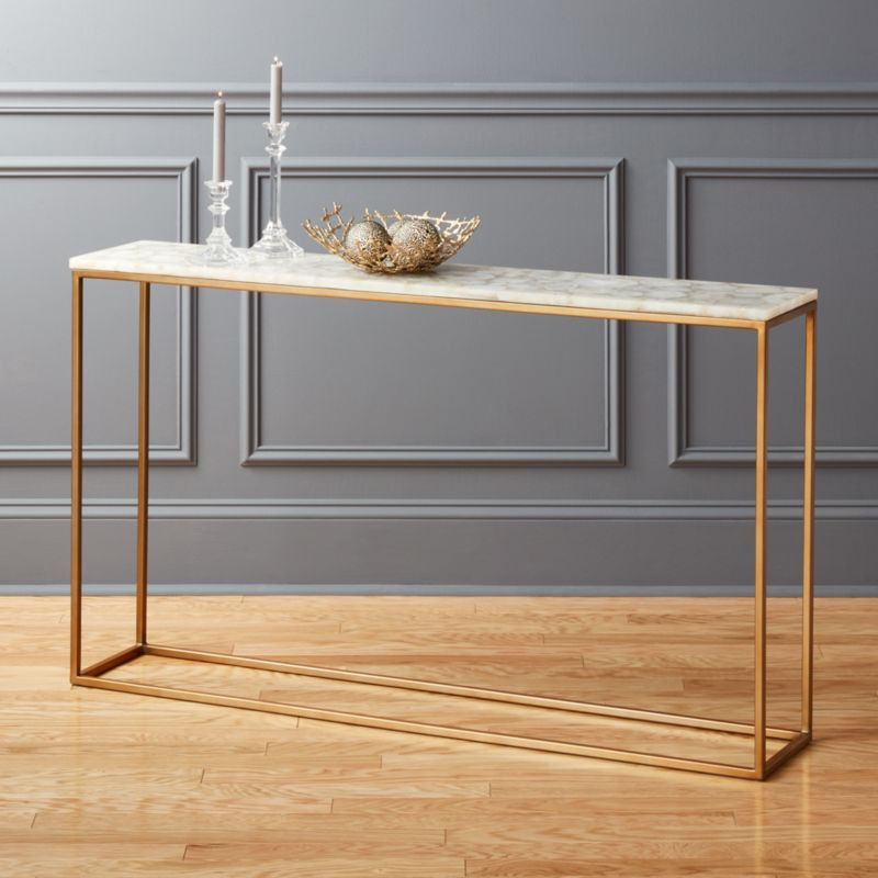 Iris White Agate Console Table + Reviews | CB2 | CB2
