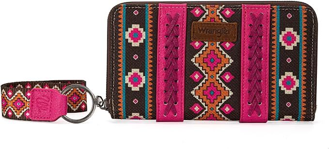 Wrangler Wallet Purse for Women Western Aztec Clutch Wristlet Wallet with Credit Card Holder | Amazon (US)