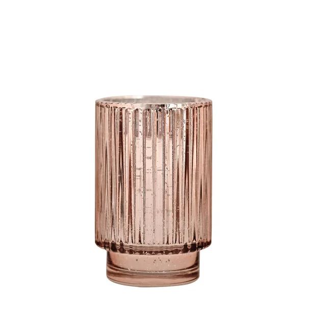 Efavormart 3 Pack | 5" Rose Gold Mercury Glass Speckled Votive Candle Holder Vase, Hurricane Cand... | Walmart (US)