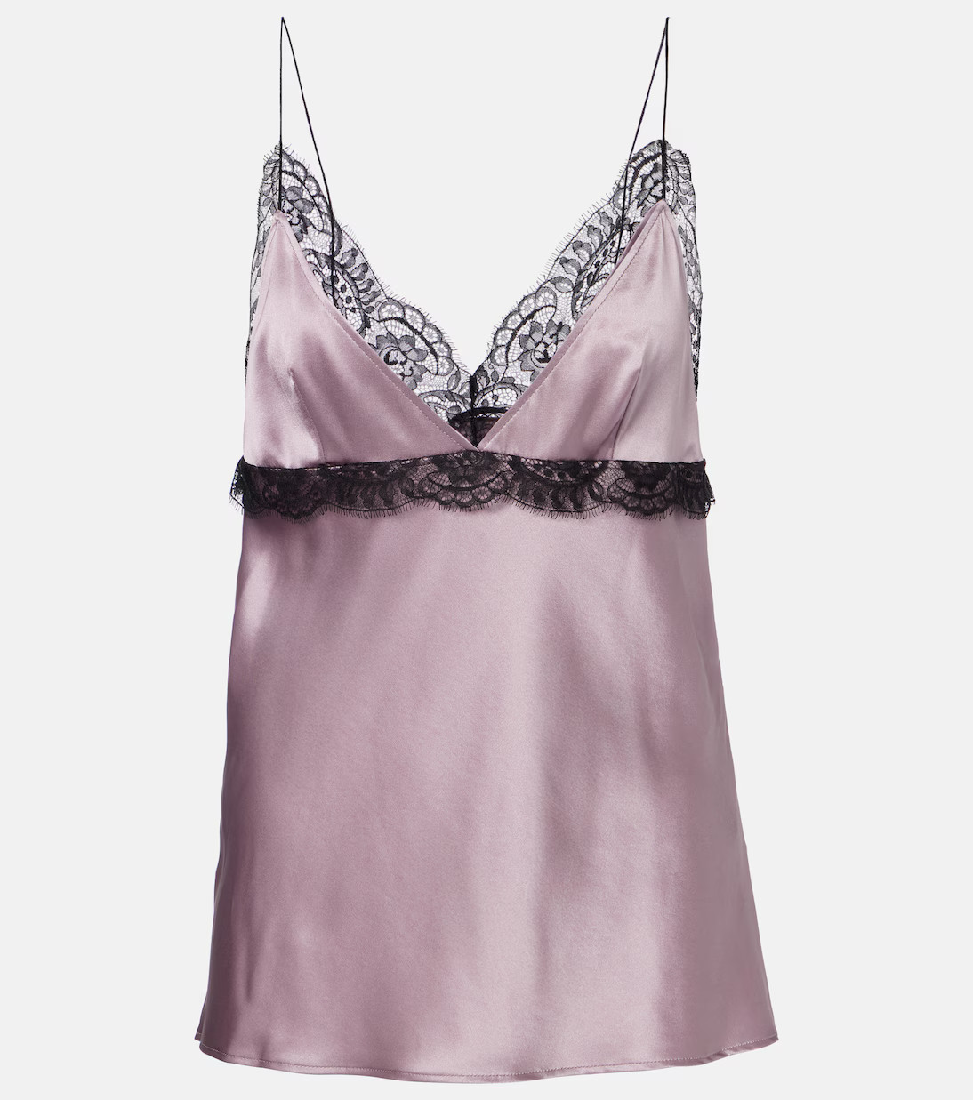 Lace-trimmed silk-blend satin camisole | Mytheresa (US/CA)