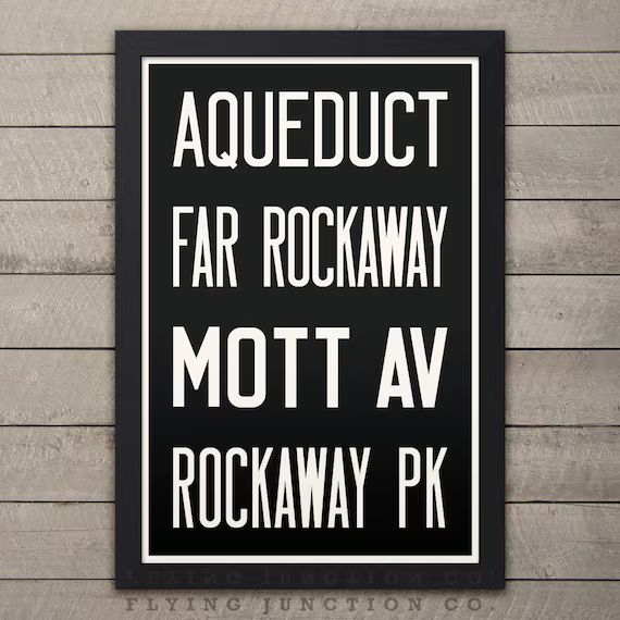 QUEENS (AQUEDUCT / ROCKAWAY) New York City Subway Sign. Bus Scroll. 12 x 18 Rollsign Print | Etsy (US)