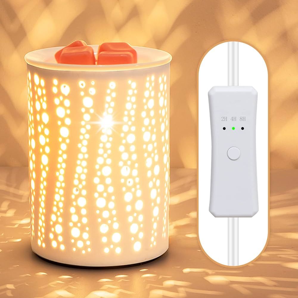 PALANCHY Wax Melt Warmer with Timer Electric Candle Wax Warmer Ceramic Oil Burner with 2/4/8 Hr T... | Amazon (US)