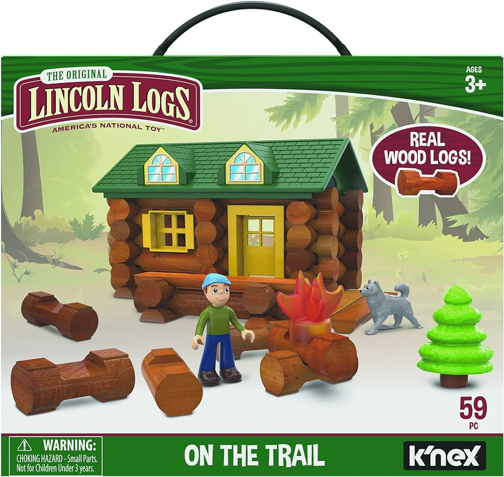 Lincoln Logs-On The Trail Building Set-59 Pieces-Real Wood Logs - Ages 3+ | Amazon (US)