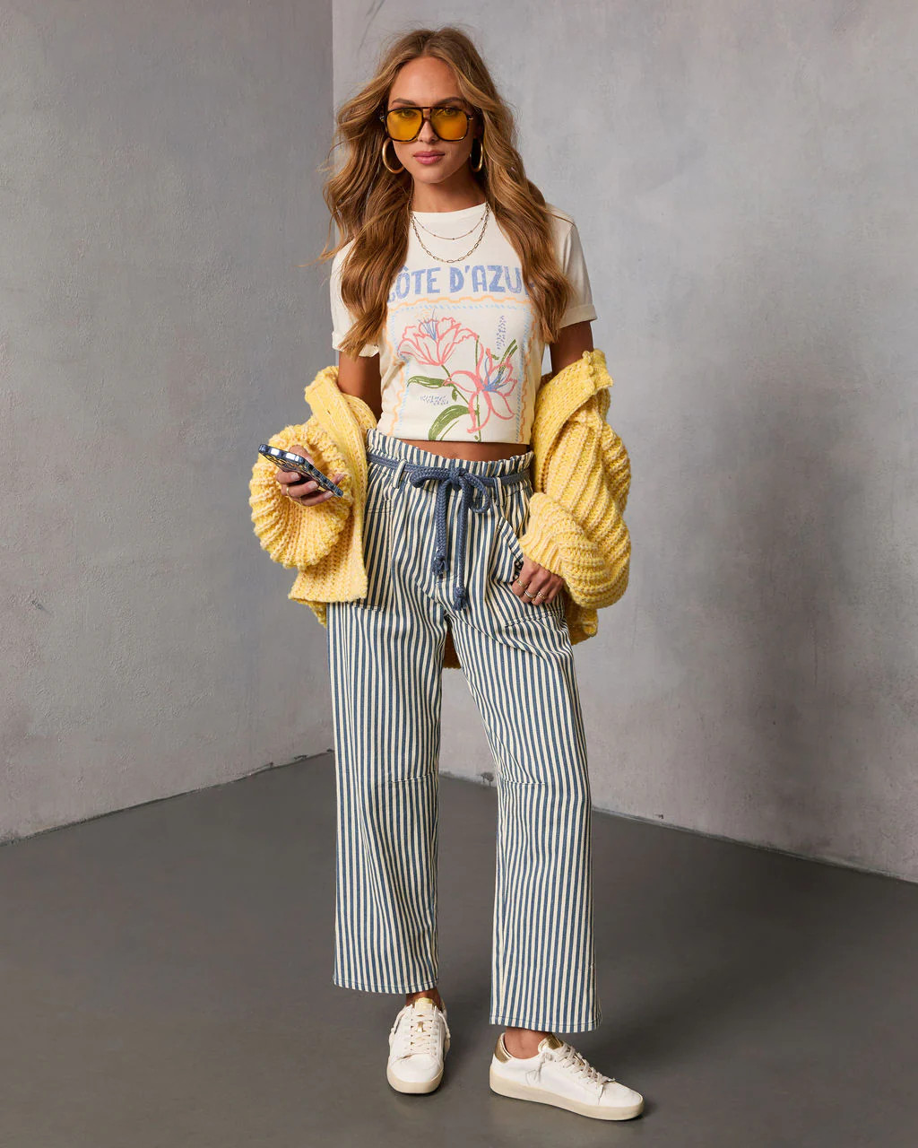 Duah Rigid Straight Leg Pinstripe Waist Tie Jeans | VICI