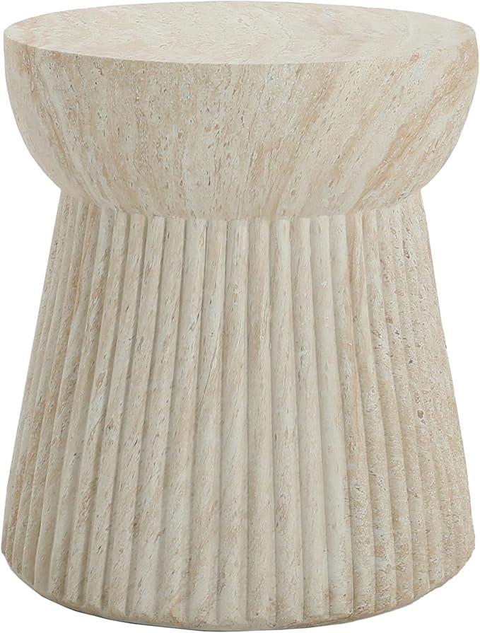 Merax Outdoor Lightweight Concrete Side Table 15"x17" Weather Resistant Garden Balcony Patio End ... | Amazon (US)