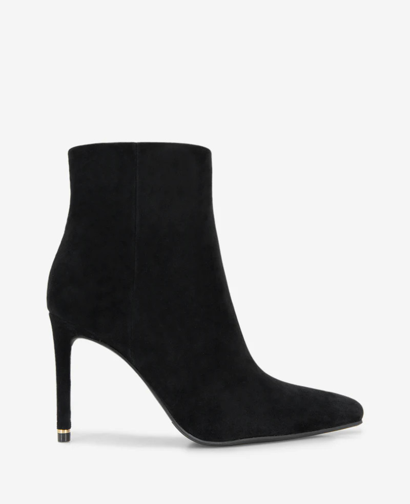 Kenneth Cole | Quincy Suede Heel Ankle Bootie in BLACK SUEDE, Size: 9.5 | Kenneth Cole