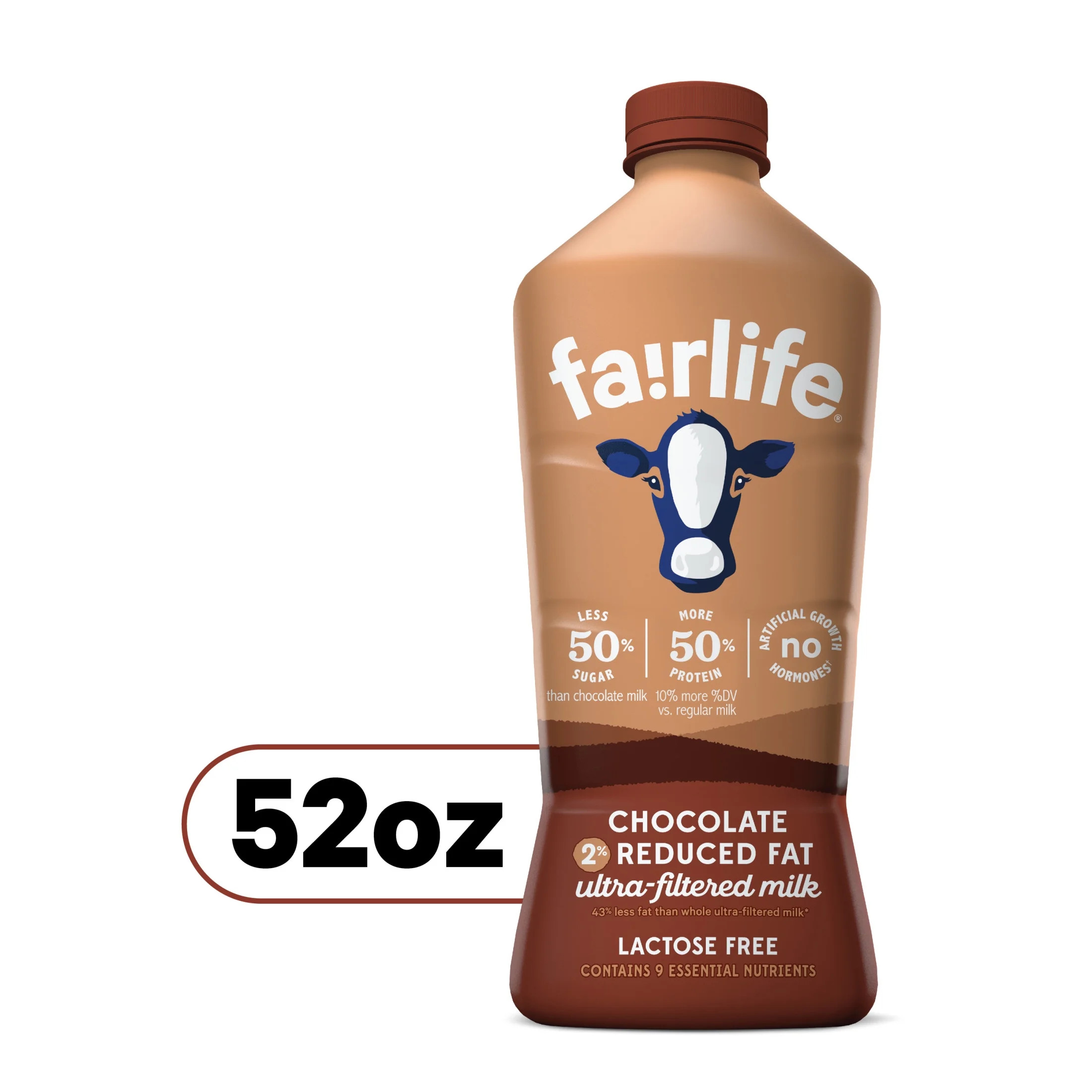 fairlife Lactose Free Reduced Fat Chocolate Ultra Filtered Milk, 52 fl oz - Walmart.com | Walmart (US)