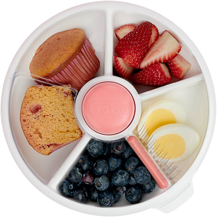 GoBe Kids Large Snack Spinner - Reusable Snack Container with 5 Compartment Dispenser and Lid | B... | Amazon (US)