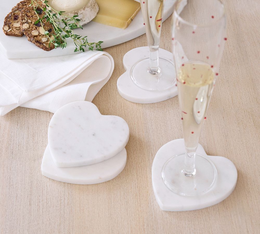 Marble Heart Coasters - Set of 4 | Pottery Barn (US)