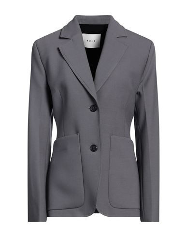 Róhe Woman Blazer Grey Size 6 Polyester, Virgin Wool, Elastane | YOOX (US)