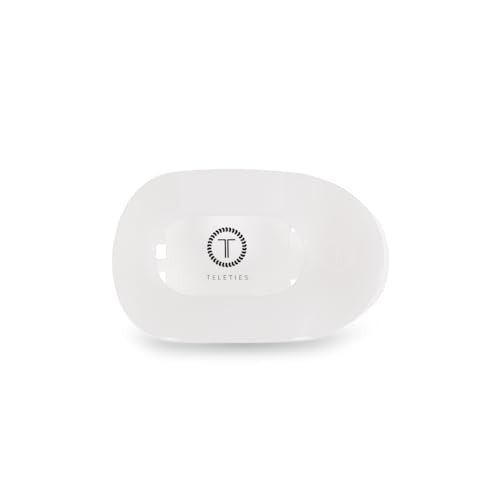 TELETIES - Medium Flat Round Clip - Strong Grip, Bendable Teeth, Comfortable Curved Design - For Lying Down, Yoga, Driving & More - Ideal for Medium-Thick Hair - For All Hair Textures - Coconut White | Amazon (US)