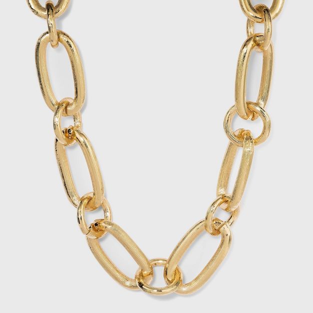 Chunky Oval Open Chain Necklace - A New Day™ Gold | Target