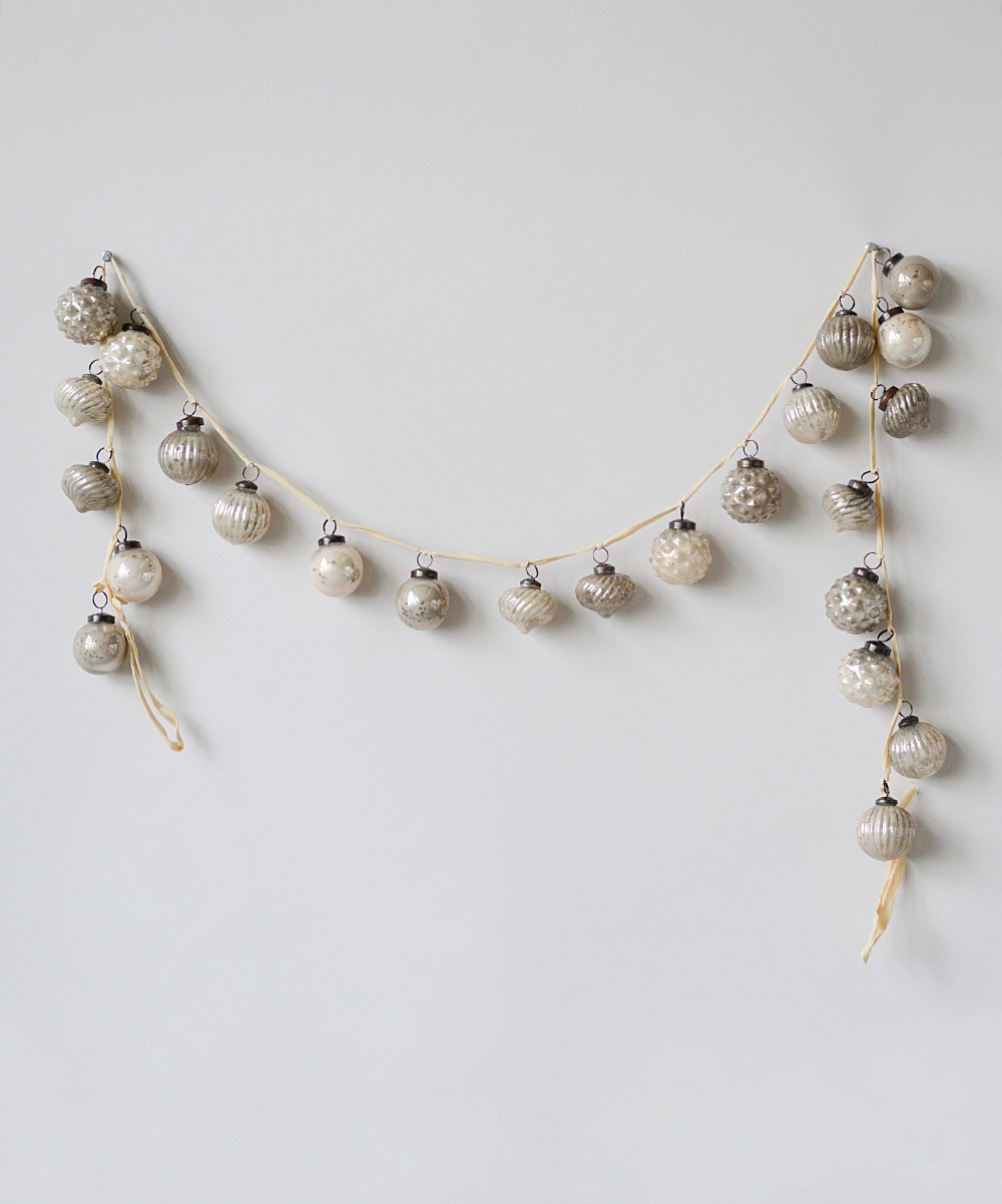 Creative Co-Op Garlands - White & Gray Ribbed Mercury Glass Garland | Zulily