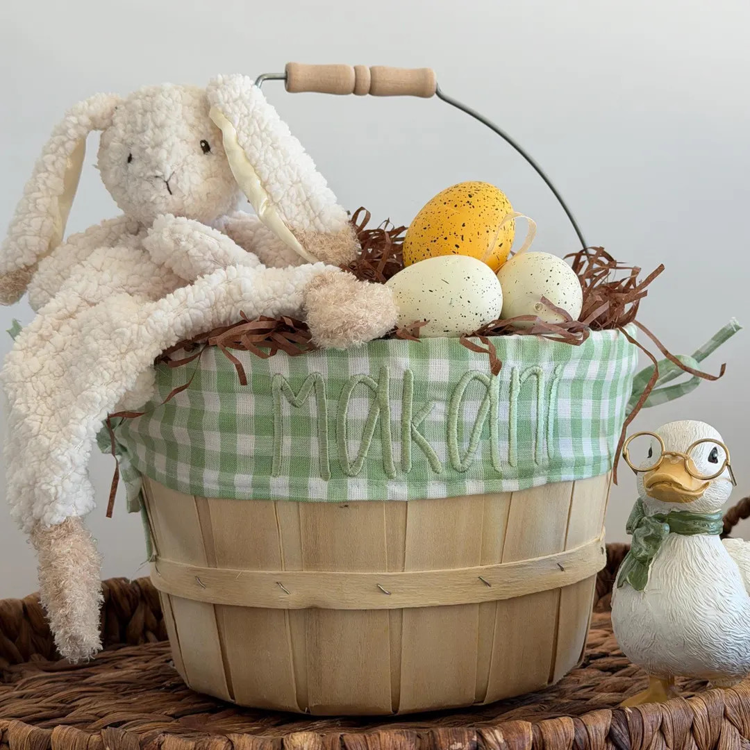 Embroidered Easter Basket, Custom Kids Easter, Personalized Easter Basket, Baby Boy First Easter,... | Etsy (US)