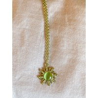 Green Sun Necklace, 18K Gold Plated Indie/ Retro/ Y2K Emerald Crystal Jewelry, Gold/Green Necklace | Etsy (US)