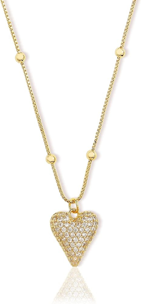 Sonateomber Dainty Chain Simple Pendant Necklace for Women, Cute Statement Rhinestone Single Dang... | Amazon (US)