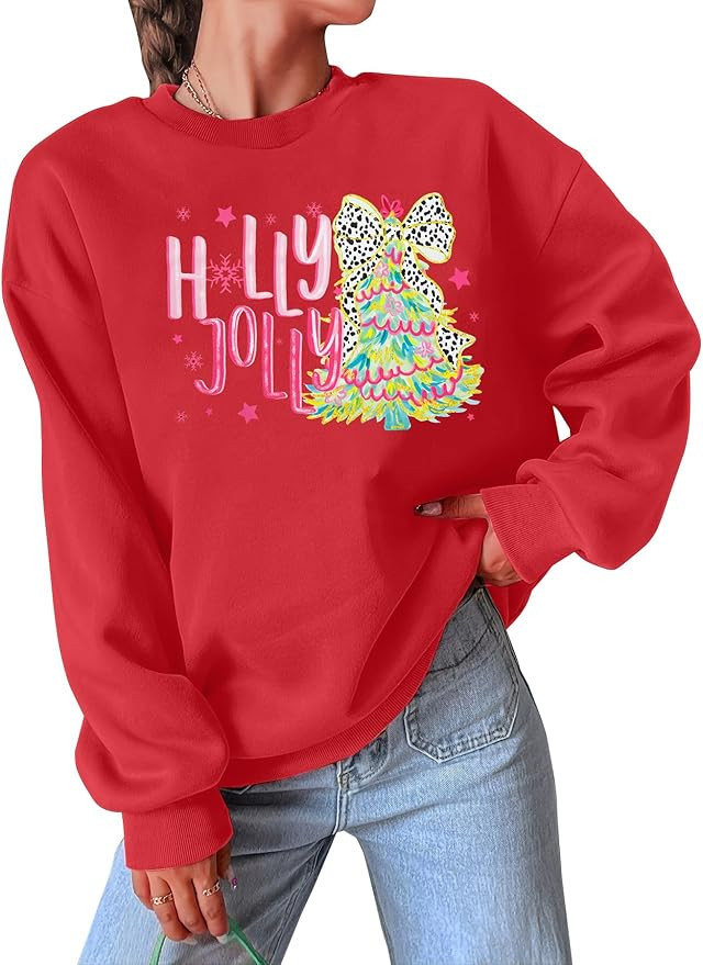 Christmas Sweatshirts for Women Merry and Bright Sweatshirt Sequin Merry Christmas Shirt Xmas Hol... | Amazon (US)