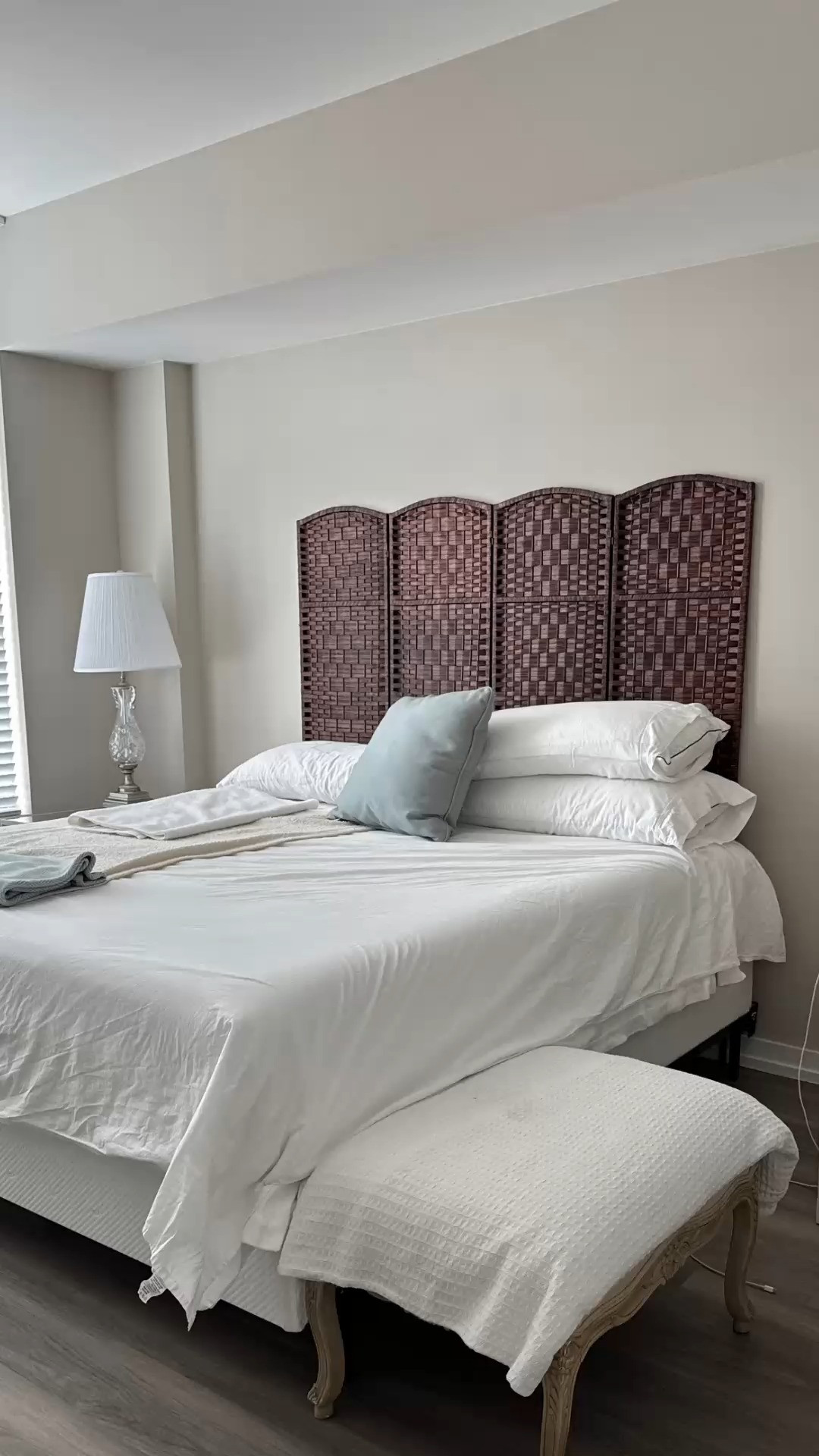 A dark brown headboard is such a genius budget idea—timeless, elegant, and instantly elevates the whole room. It mimics the look of designer wood tones without the price tag, hides wear beautifully, and anchors any bedding style from crisp whites to bold prints. Chic, classic, and smart.🛏✨ 
Shop my headboard aka my room divider on sale. 4 panels perfect for king size bed. Wayfair Christmas in July mega sale ends soon. 


#wayfair #wayfairCreator @wayfair

Add warmth and structure to any room with this lightweight, freestanding statement piece.

#LTKSaleAlert #LTKHome #LTKU