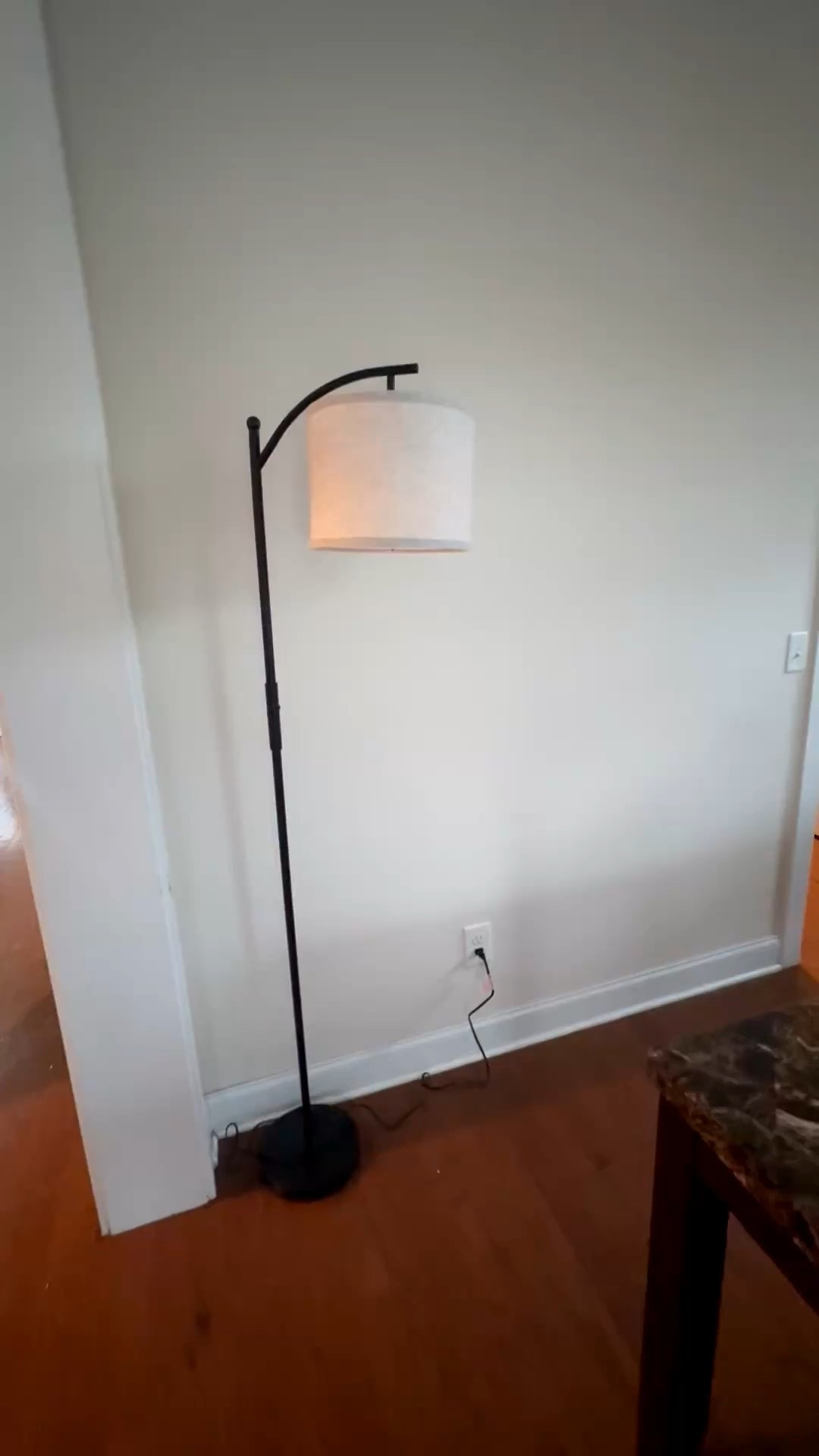 Floor Lamp; 3 Light Settings - Love these for rooms without lighting installation. They also add a cute touch of décor to the spaces.