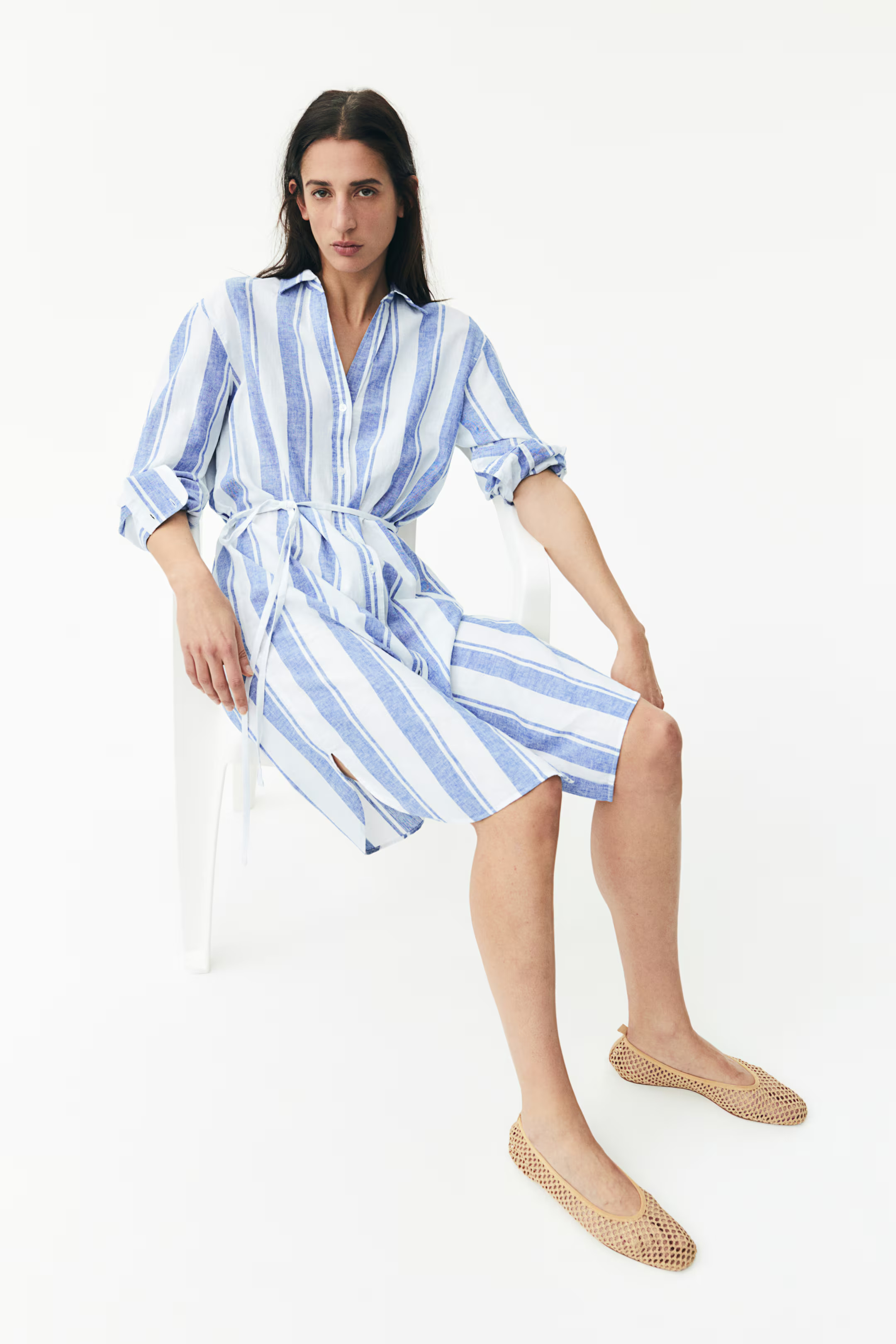 Linen-Blend Shirt Dress | H&M (US + CA)