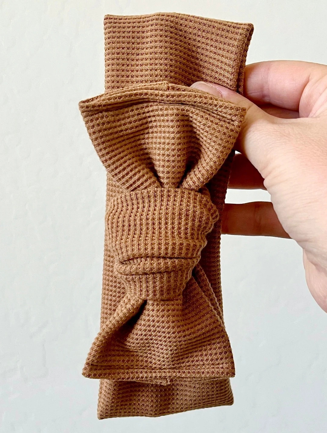 Baby and Toddler Waffle Brown Rib Tie Headband Baby Headband - Etsy | Etsy (US)