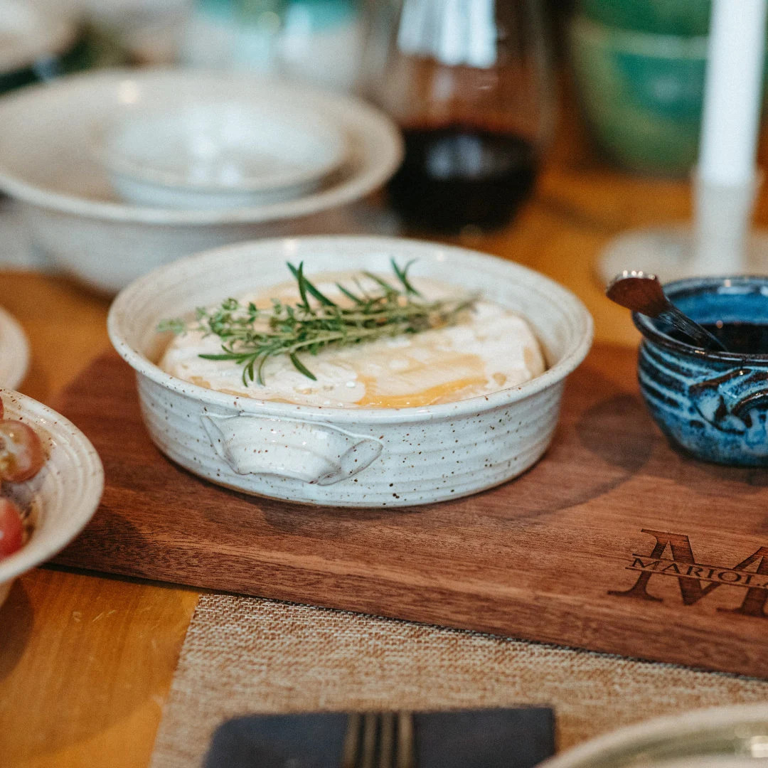 Satin White or Ocean Blue Ceramic Brie Baker Pottery Baking Dish With Handles - Etsy | Etsy (US)