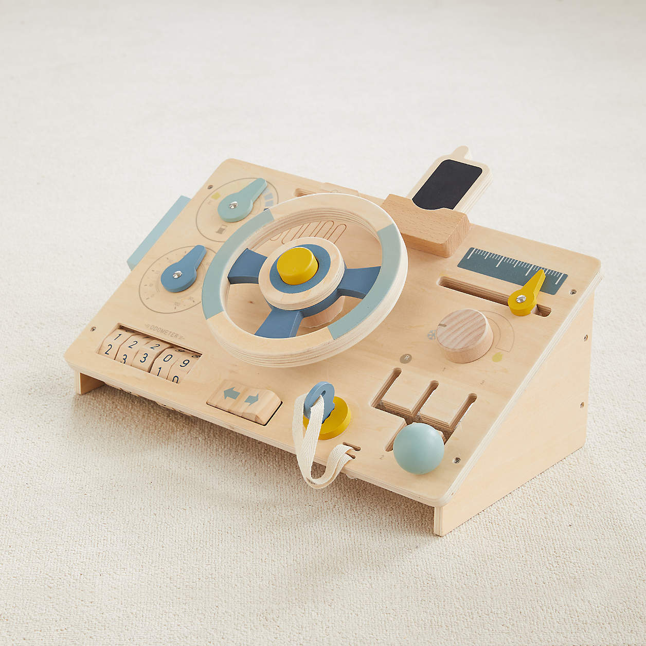 Wonder & Wise by Asweets Wooden Beep Beep Toddler Busy Board | Crate & Kids | Crate & Barrel