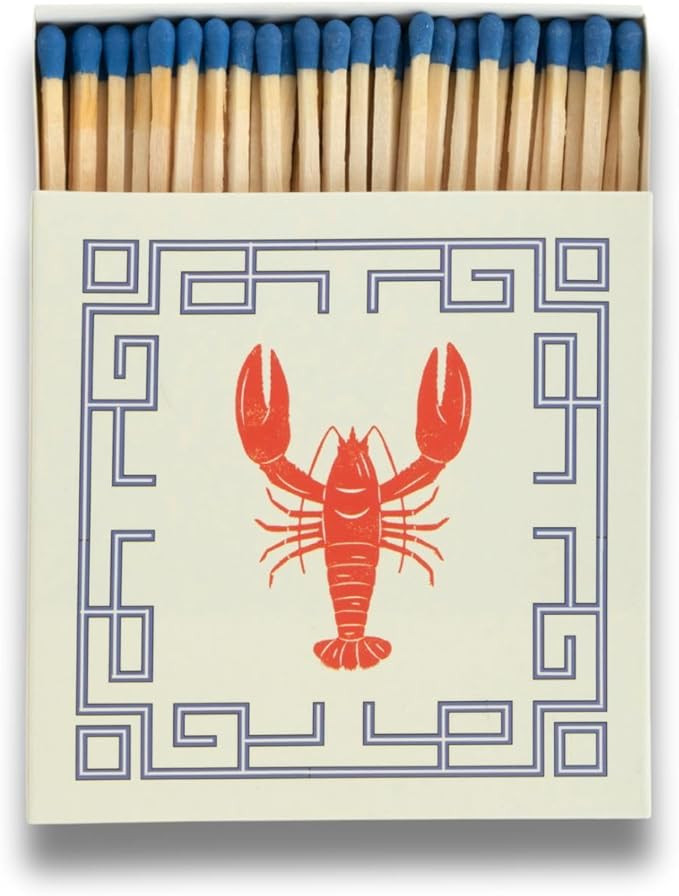 Curator Home Luxury Gift Long Safety Matches I Square Match Box (Lobster) | Amazon (US)