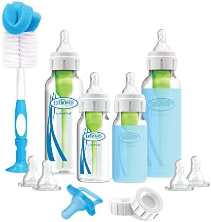 Dr. Brown's Options+ Narrow Glass Baby Bottle Starter Gift Set | Amazon (US)