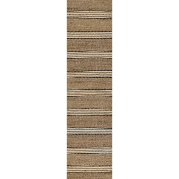 Striped Handmade Handwoven Jute/Sisal Area Rug in Brown | Wayfair North America