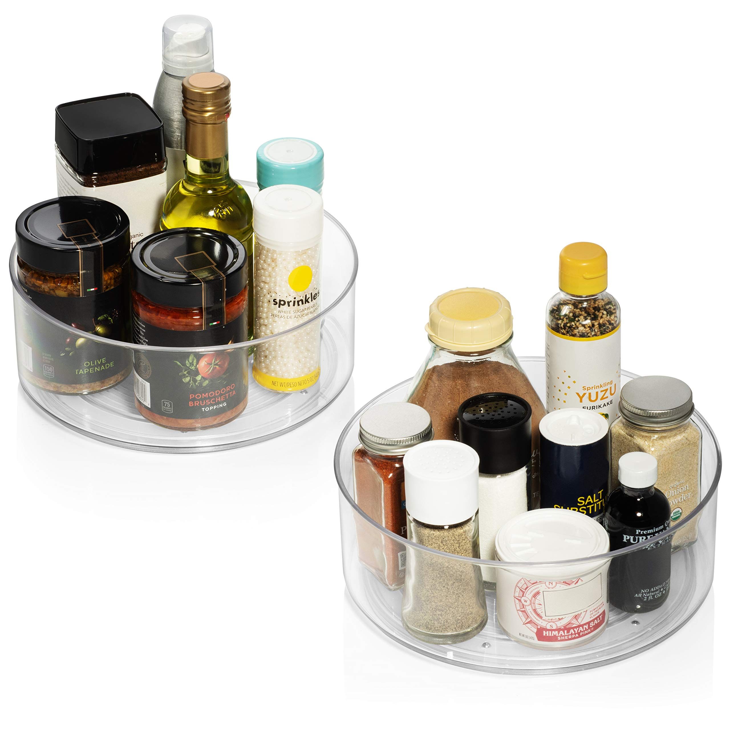 ClearSpace Plastic Lazy Susan Cabinet Organizer – Rotating Spice Rack Holder, Condiments Baking Turn | Amazon (US)