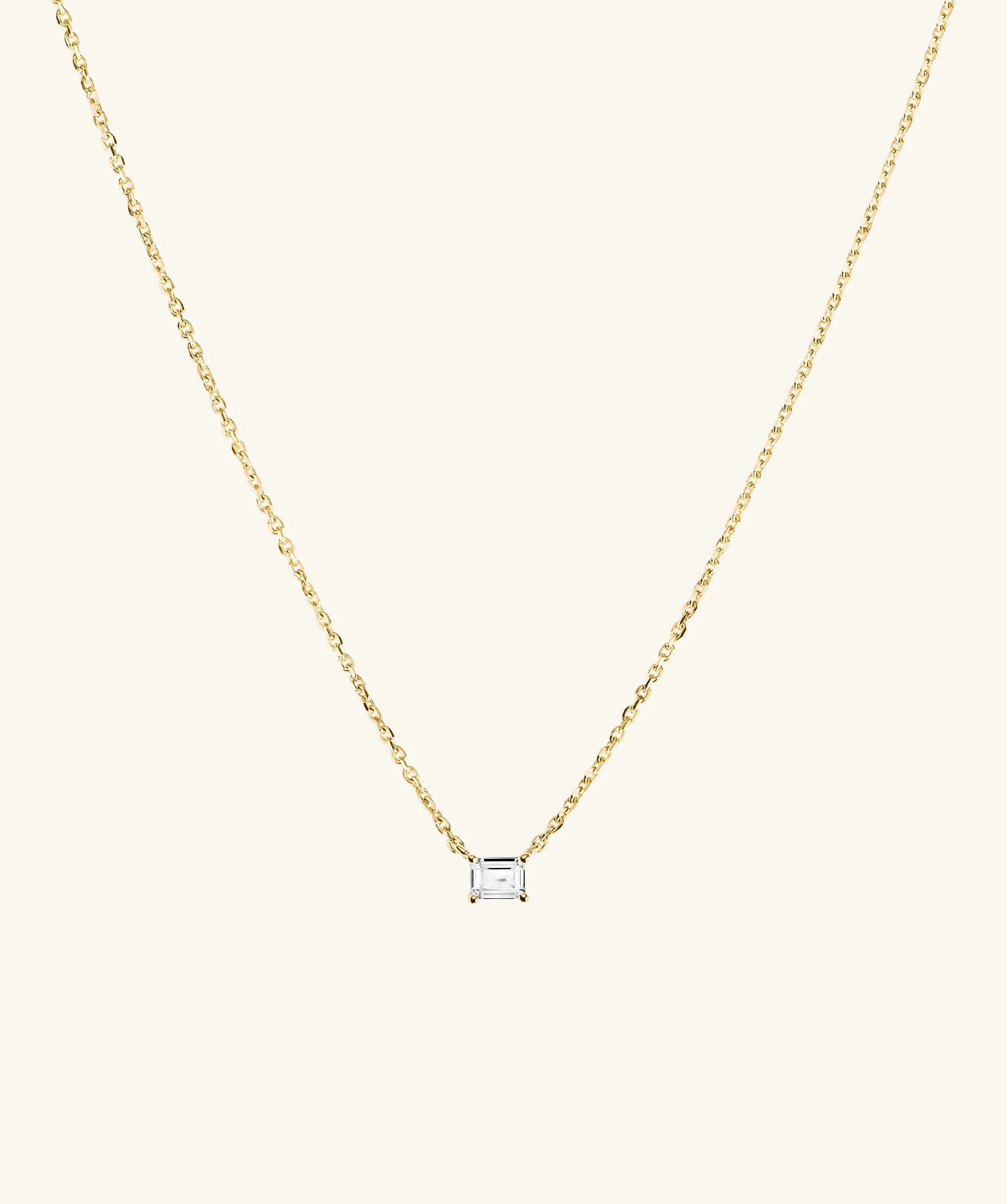 Lab Grown Sapphire Baguette Necklace | Mejuri Fine Crew