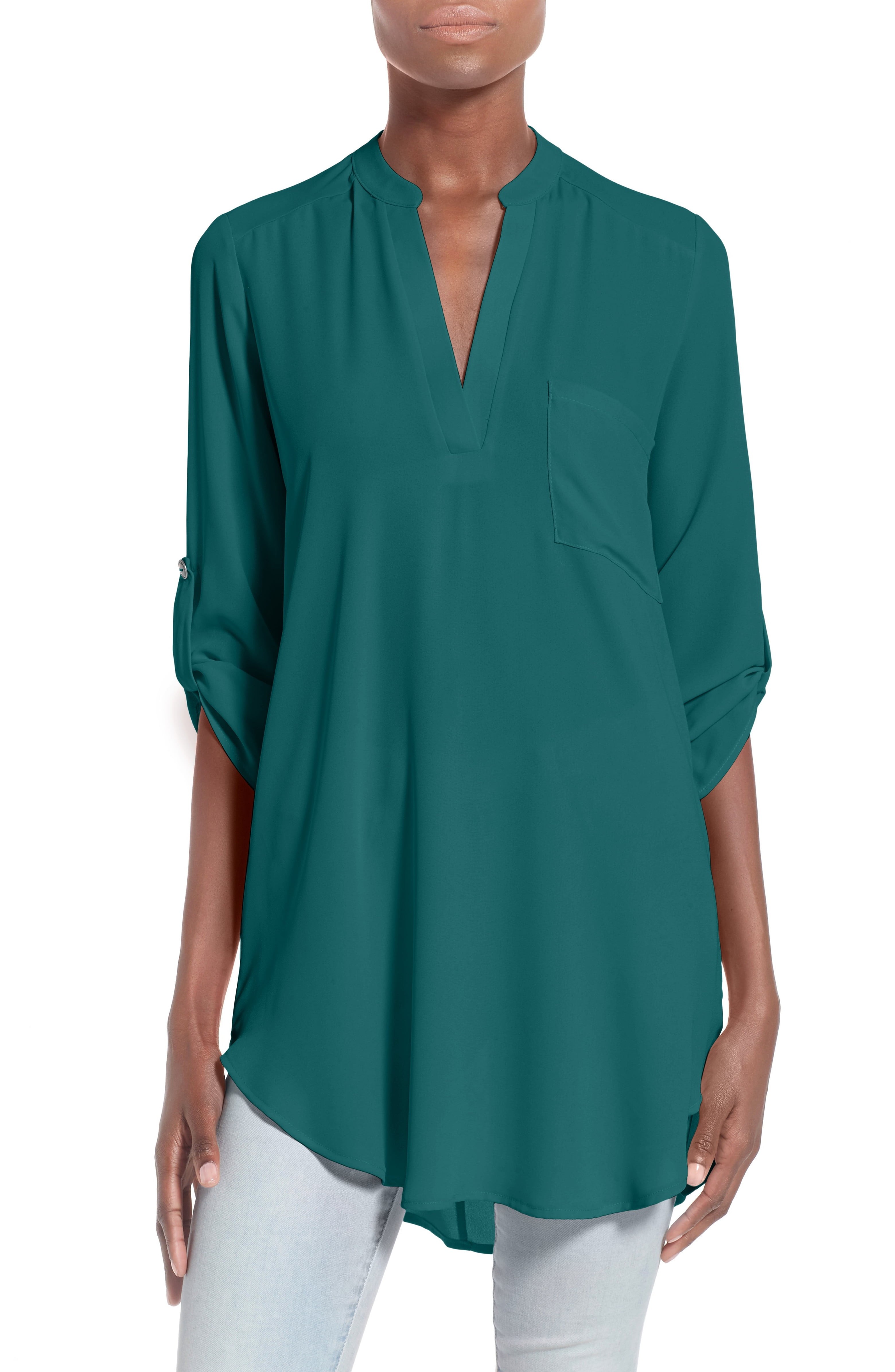 Perfect Roll Tab Sleeve Tunic | Nordstrom