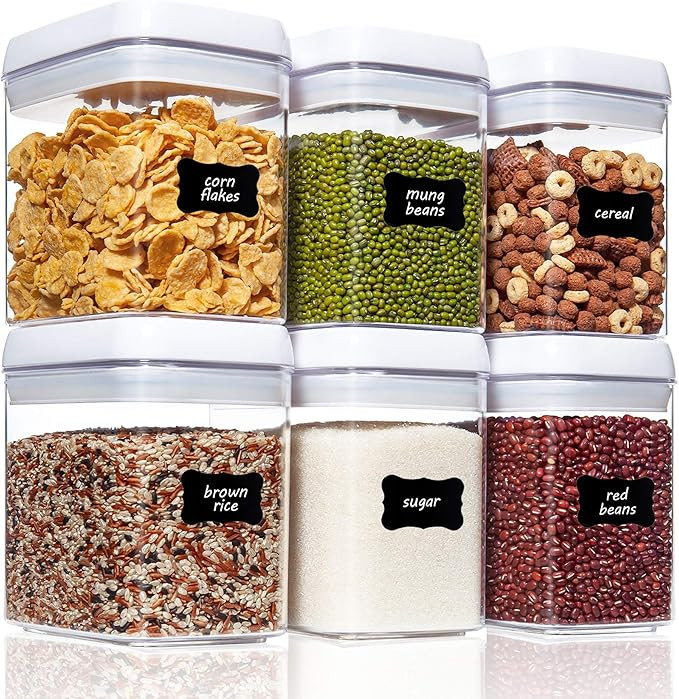 Airtight Food Storage Containers, Vtopmart 6 Pieces Medium BPA Free Plastic Containers with Easy ... | Amazon (US)