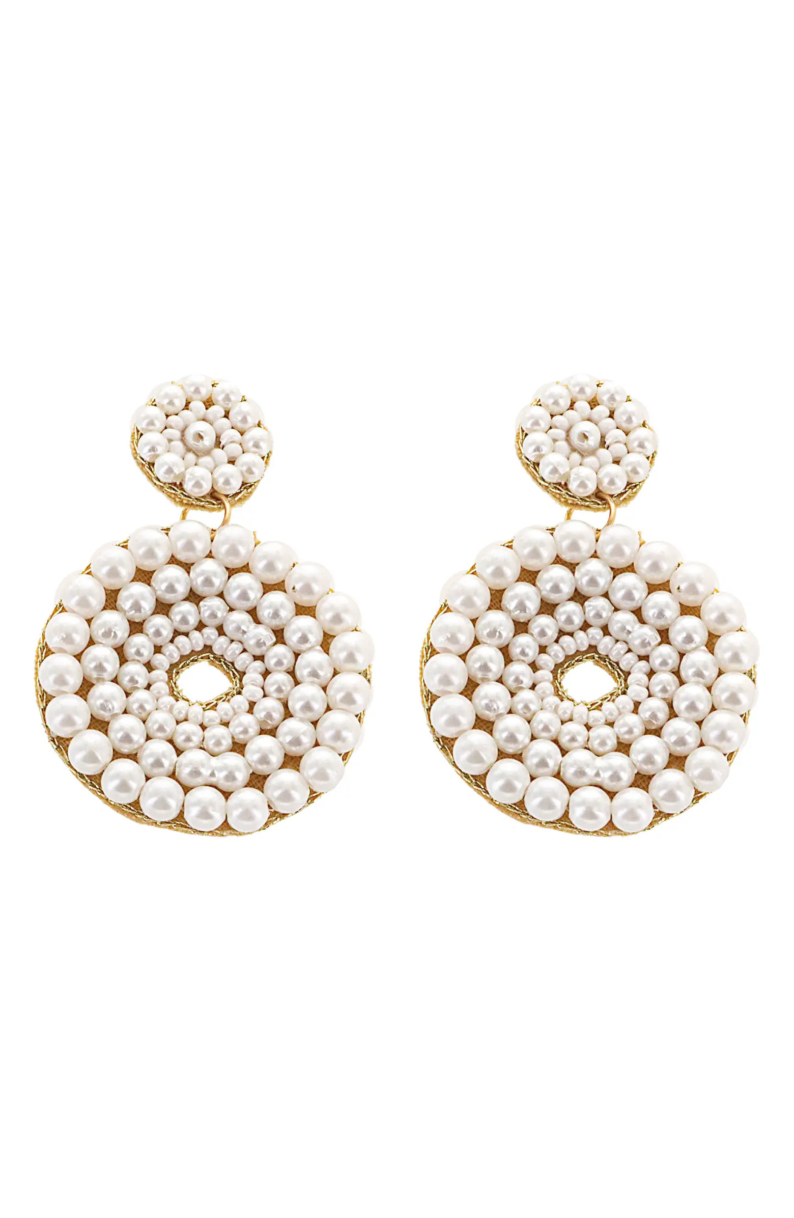 Panacea Imitation Pearl Circle Drop Earrings | Nordstrom | Nordstrom
