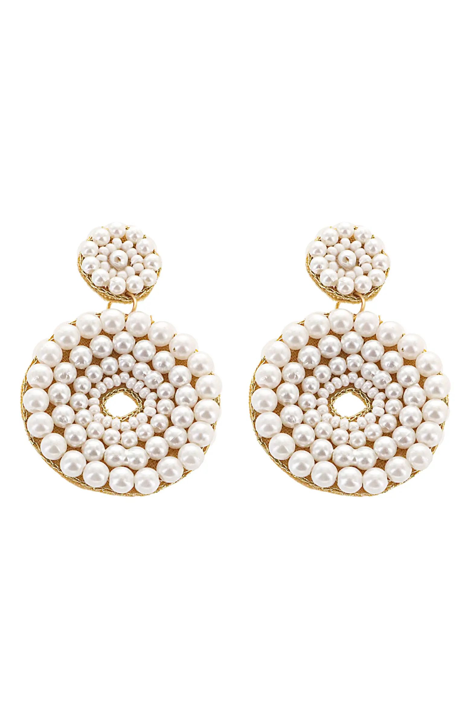Panacea Imitation Pearl Circle Drop Earrings | Nordstrom | Nordstrom