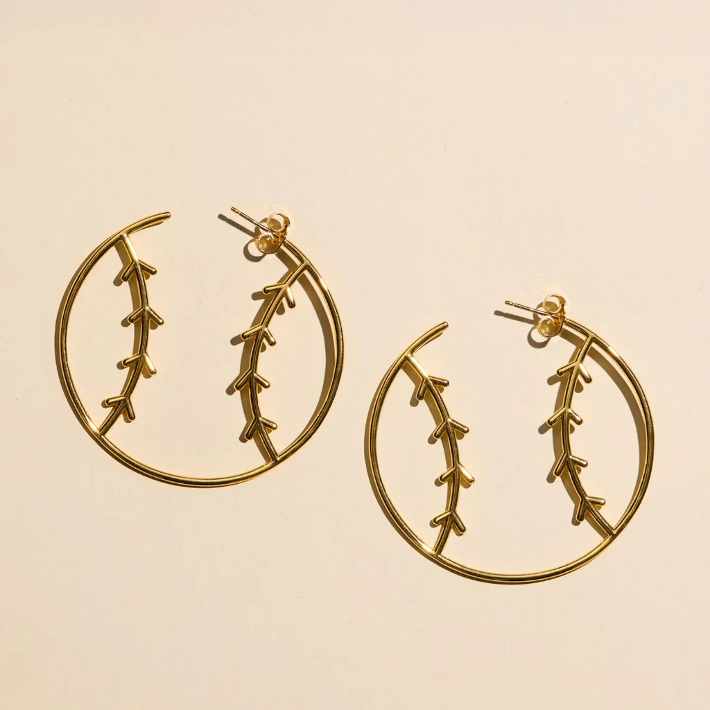 Gold Baseball Hoops | Nickel and Suede