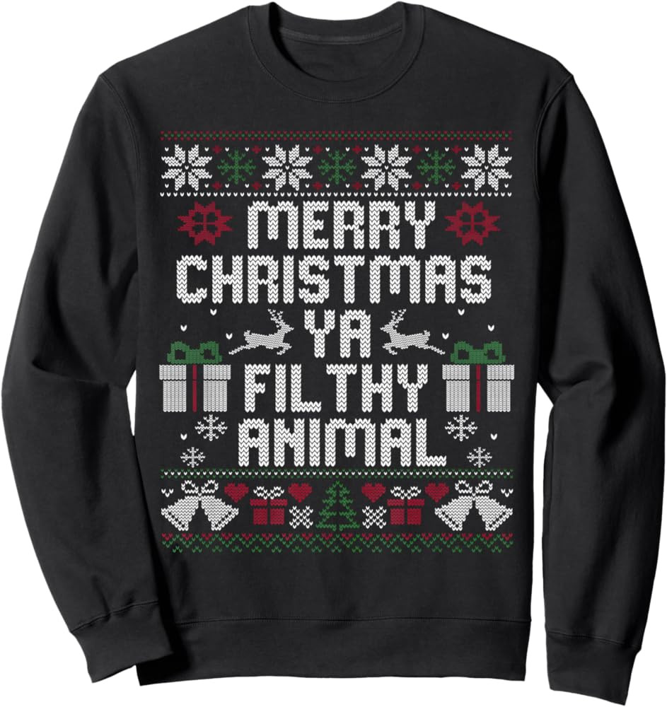Merry Christmas Animal Filthy Ya Xmas Pajama Sweatshirt | Amazon (US)