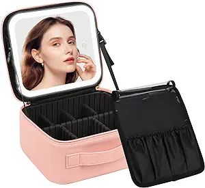 Chomeiu Makeup Bag with LED Mirror, Travel Makeup Case for Women and Makeup Artists Cosmetic Orga... | Amazon (US)